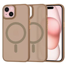 Techsuit - HaloFrost MagSafe sorozat - iPhone 15 - Homokkő barna tok
