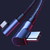 Ugreen Elbow Nylon harisnyázott USB Type C - USB Type C kábel döntött fejjel 1m 5A PD 100W fekete (US335 70696) - 0. kép