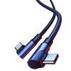 Ugreen Elbow Nylon harisnyázott USB Type C - USB Type C kábel döntött fejjel 1m 5A PD 100W fekete (US335 70696) - 3. kép