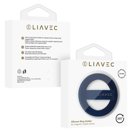 Liavec Ring Magsafe gyűrű kék