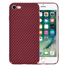  Techsuit - Karbonit SzálHéj - iPhone 7 / iPhone 8 / iPhone SE 2, SE 2020 / iPhone SE 3, SE 2022 - Piros tok