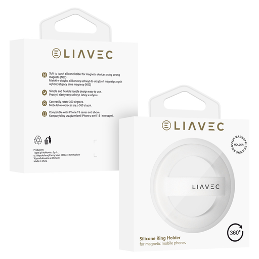 Liavec Ring Magsafe gyűrű fehér