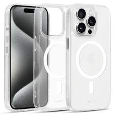 Liavec fényes Magsafe átlátszó tok iPhone 13 Pro fehér tok