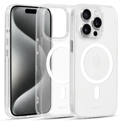 Liavec fényes Magsafe átlátszó tok iPhone 13 Pro fehér tok Liavec fényes Magsafe átlátszó tok iPhone 13 Pro fehér tok
