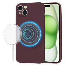  Techsuit - SoftFlex MagSafe - iPhone 15 Plus - Szilvavörös tok