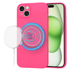  Techsuit - SoftFlex MagSafe - iPhone 15 Plus - Forró Rózsaszín tok