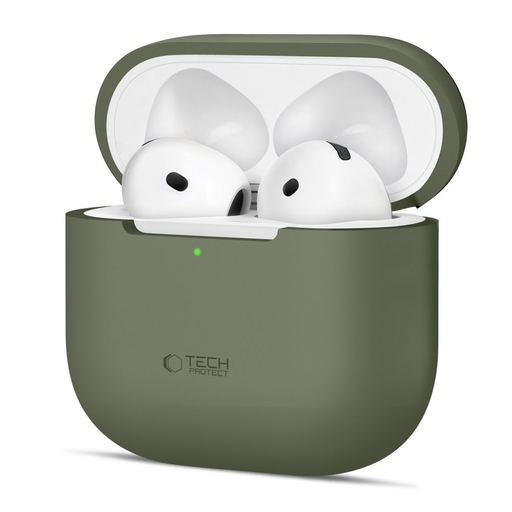 Tech-protect Silicone Apple AirPods 4 Olívazöld tok Tech-protect Silicone Apple AirPods 4 Olívazöld tok