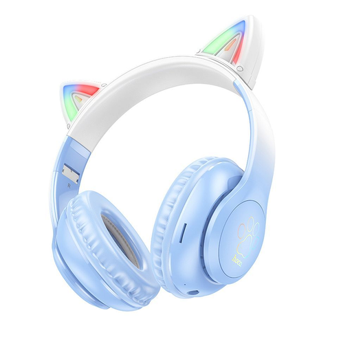 HOCO vezeték nélküli Bluetooth fejhallgató W42 Macskafüles kristálykék