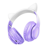 HOCO vezeték nélküli Bluetooth fejhallgatók W42 Macskafül lila szőlő - 0. kép