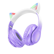 HOCO vezeték nélküli Bluetooth fejhallgatók W42 Macskafül lila szőlő