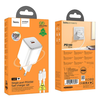 HOCO hálózati töltő Type C + Type C - Lightning kábel QC PD 20W N40 fehér - 3. kép