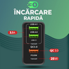  Techsuit - Prémium Fali Töltő PentaXPower (CHC1) - 3x USB QC 3.0, 2x Type-C PD 25W, 65W, LED, GaN, Type-C Kábel, 1m - Fekete - 0. kép
