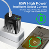  Techsuit - Prémium Fali Töltő PentaXPower (CHC1) - 3x USB QC 3.0, 2x Type-C PD 25W, 65W, LED, GaN, Type-C Kábel, 1m - Fehér - 3. kép