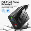  Techsuit - Prémium Fali Töltő PentaXPower (CHC1) - 3x USB QC 3.0, 2x Type-C PD 25W, 65W, LED, GaN, Type-C Kábel, 1m - Fehér - 4. kép
