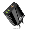  Techsuit - Prémium fali töltő PentaXPower (CHC2) - 3x USB QC 3.0, 2x Type-C PD 20W, 65W, LED, 1 méteres Type-C kábellel - Fekete - 0. kép