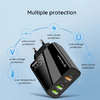  Techsuit - Prémium fali töltő PentaXPower (CHC2) - 3x USB QC 3.0, 2x Type-C PD 20W, 65W, LED, 1 méteres Type-C kábellel - Fekete - 3. kép