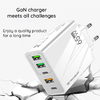  Techsuit - Prémium fali töltő PentaXPower (CHC2) - 3x USB QC 3.0, 2x Type-C PD 20W, 65W, LED, 1 méteres Type-C kábellel - Fekete - 4. kép
