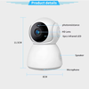  Techsuit - Beltéri Wi-Fi Kamera (Q7) - 3MP, Éjjellátó, Automatikus Követés, Kétirányú Hang, TF Kártya, V380 PRO Alkalmazás - Fehér - 2. kép