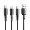 USB és Micro USB kábel VFAN Színes X11, 3A, 1m (fekete) - 1. kép
