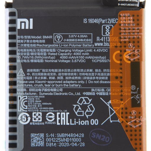 BM4R Xiaomi Eredeti Akkumulátor 4160mAh (Szervizcsomag)