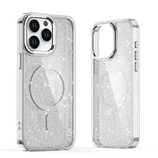 Glitter tok MagSafe-fel Samsung Galaxy S25 Edge-hez - Fehér tok