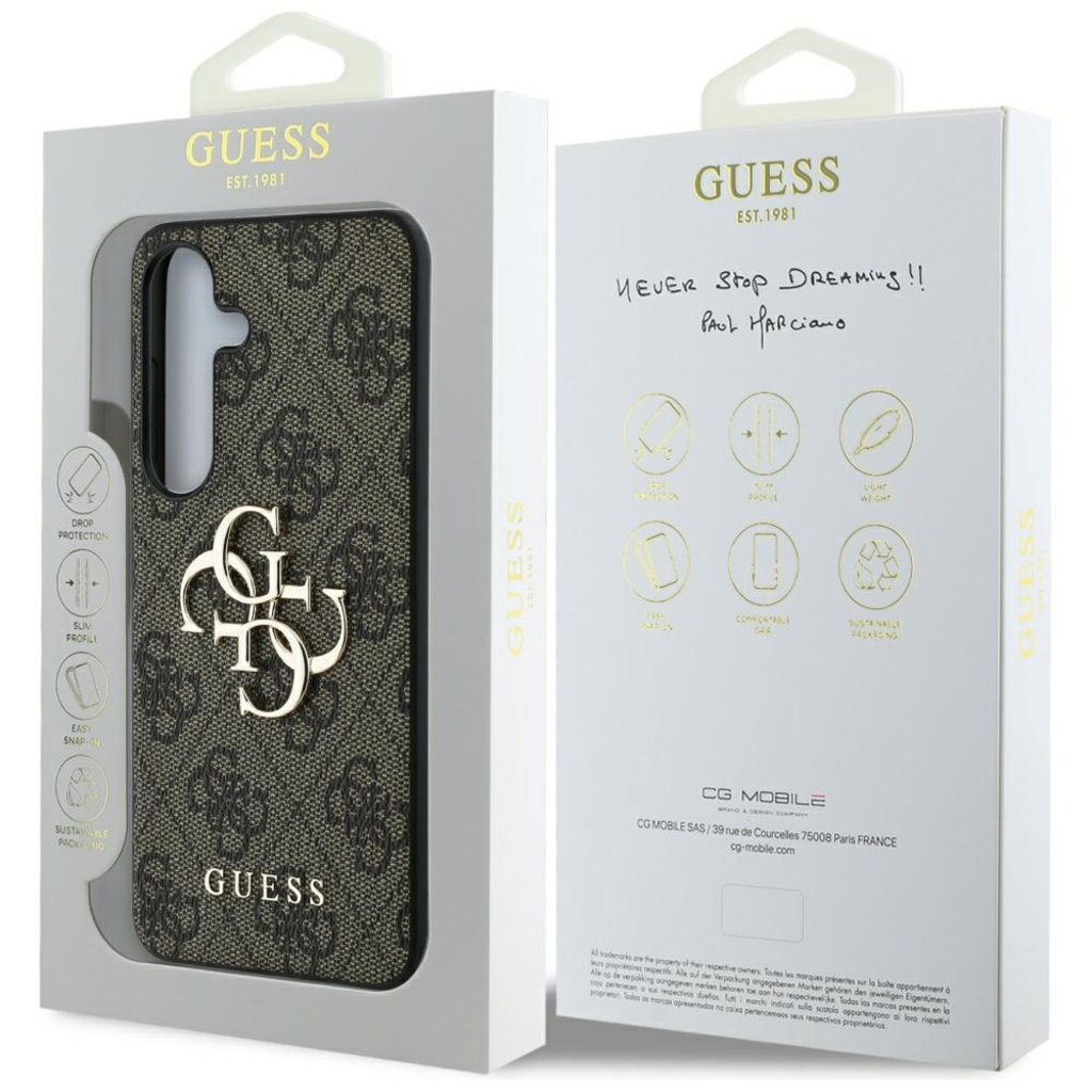  Guess - Kemény tok 4G Nagy Fém Logóval (GUHMS25M4GMGBR) - Samsung Galaxy S25 Plus - Barna - 7