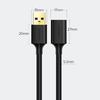 Ugreen USB-A (male) - USB-A (female) adapter hosszabbító kábel USB 3.0 5Gb/s 0.5m fekete (US129) - 1. kép