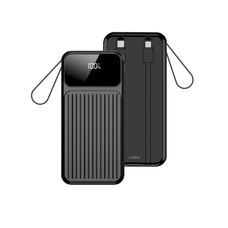 Maxlife powerbank beépített kábelekkel MXPB-06 PD QC 22,5W 10000 mAh fekete