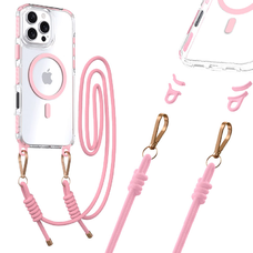 Tel Protect Szíjas Átlátszó Tok Iphone 13/14 rózsaszín