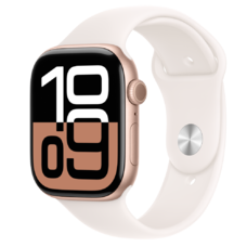 Apple Watch S10 GPS 46mm Rózsaarany Alumínium Tok Világos Rózsaszín Sport Szíjjal - M/L,