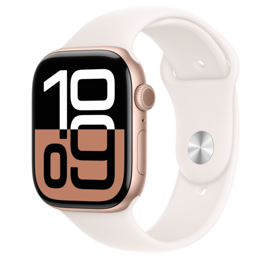Apple Watch S10 GPS 46mm Rózsaarany Alumínium Tok Világos Rózsaszín Sport Szíjjal - M/L,