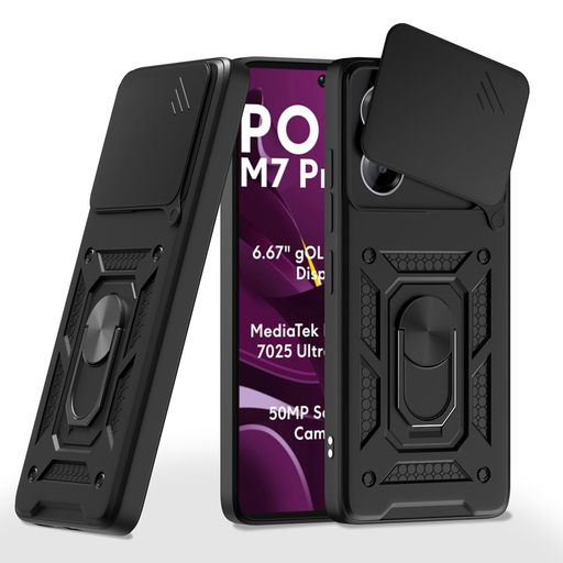 Techsuit - CamShield Sorozat - Xiaomi Poco M7 Pro 5G - Fekete tok Techsuit - CamShield Sorozat - Xiaomi Poco M7 Pro 5G - Fekete tok