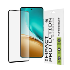  Techsuit - 111D Teljes Borítású / Teljes Ragasztású Üveg - Realme 14T - Fekete üvegfólia