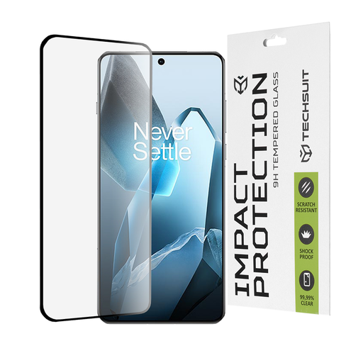 Techsuit - 111D Úplné Pokrytie / Úplne Lepiace Sklo / 3D Zakrivená Obrazovka - OnePlus 13 - Čierna sklenená fólia