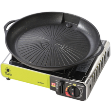 Rács és grill serpenyő gázüzemű kemping kályhához és grillhez