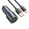 HOCO autós töltő USB A + Type C + kábel USB A - Type C PD QC3.0 48W Z60 fekete - 0. kép