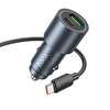 HOCO autós töltő USB A + Type C + kábel USB A - Type C PD QC3.0 48W Z60 fekete - 2. kép