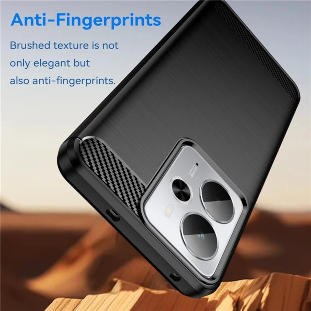  Techsuit - Karbon Szilikon - Realme 14T - Fekete tok - 8