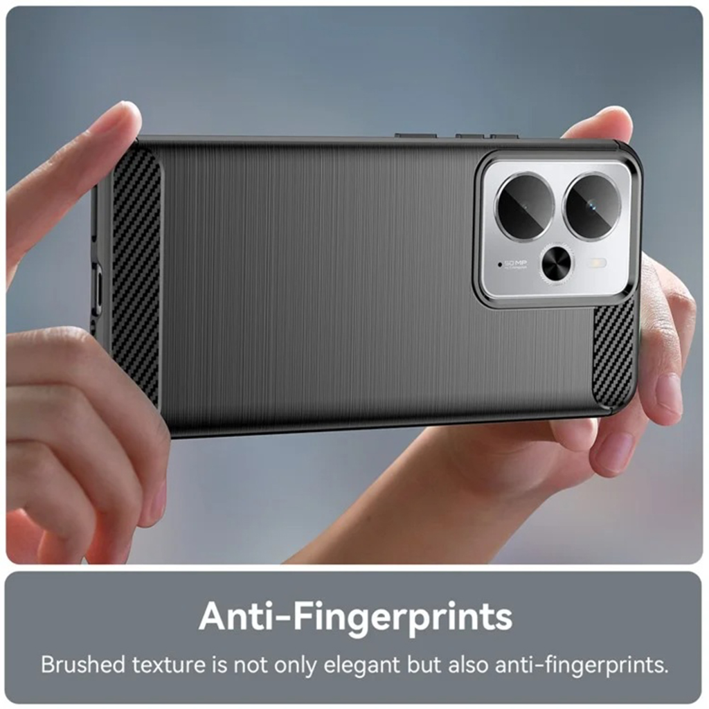  Techsuit - Karbon Szilikon - Realme 14T - Fekete tok - 10