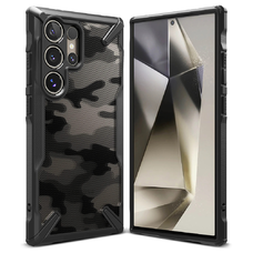  Ringke - Fusion X Dizájn - Samsung Galaxy S24 Ultra - Álcázott fekete tok