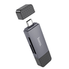 HOCO kártyaolvasó 2 az 1-ben USB A + Type C 3.0 fém szürke - 0. kép