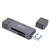 HOCO kártyaolvasó 2 az 1-ben USB A + Type C 3.0 fém szürke - 1. kép