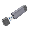 HOCO kártyaolvasó 2 az 1-ben USB A + Type C 3.0 fém szürke - 2. kép