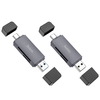 HOCO kártyaolvasó 2 az 1-ben USB A + Type C 3.0 fém szürke - 3. kép