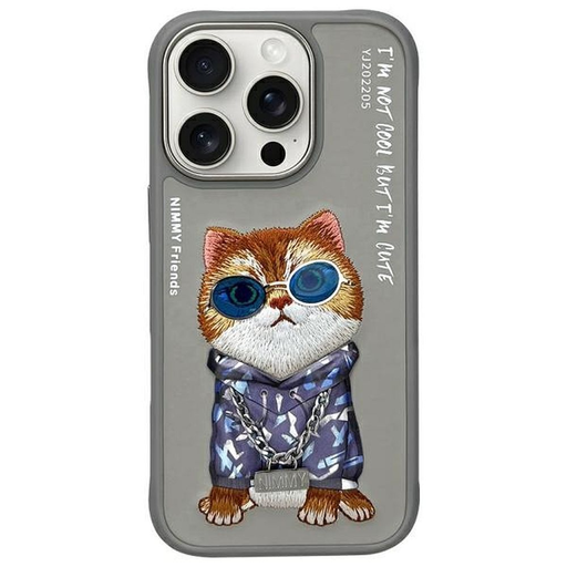 NIMMY tok GLASSES COOL CAT iPhone 16 Pro szürke NIMMY tok GLASSES COOL CAT iPhone 16 Pro szürke