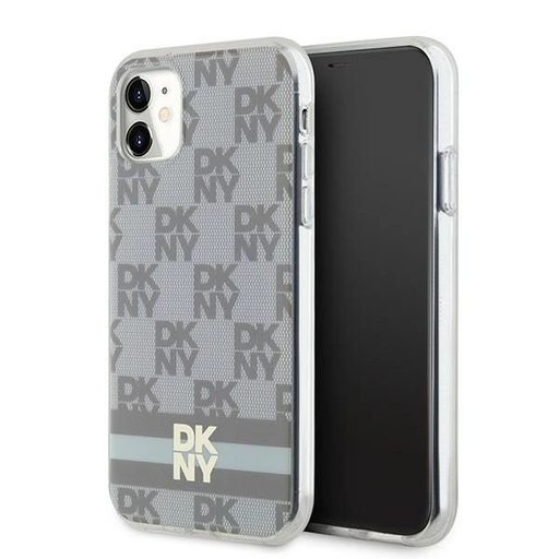 DKNY IML Checkered Mono Pattern & Printed Stripes MagSafe tok iPhone 11 / Xr - bézs, DKNY IML Checkered Mono Pattern & Printed Stripes MagSafe tok iPhone 11 / Xr - bézs,