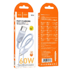HOCO Type-C USB kábel Type C to Type C 3A 60W X114 1 m kék - 3. kép