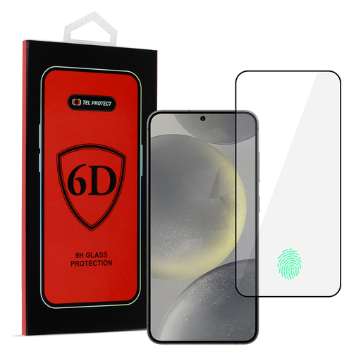 Tel Protect Full Glue 6D edzett üveg SAMSUNG GALAXY S25 EDGE BLACK (ujjlenyomat feloldással) üvegfólia Tel Protect Full Glue 6D edzett üveg SAMSUNG GALAXY S25 EDGE BLACK (ujjlenyomat feloldással) üvegfólia