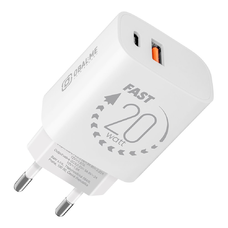OBAL:ME Fali töltő USB-A + USB-C 20W Fehér
