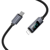 HOCO kábel Type C - Lightning kijelzővel PD 27W X112 1 m fekete - 4. kép